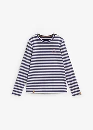 Gestreepte longsleeve met borduursel, bonprix