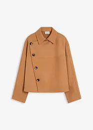 Jas in wollen look met schuine knoopsluiting, bonprix