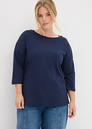Shirt met carmen-hals van katoen, bonprix