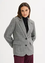 Blazer met  visgraatpatroon en wol, bonprix