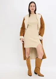Korte gebreide jurk met wol, bonprix