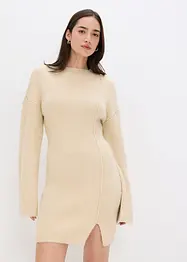 Korte gebreide jurk met wol, bonprix