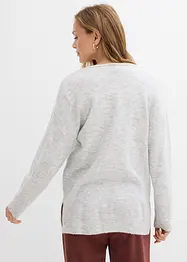 Lange oversized trui met splitten opzij, bonprix