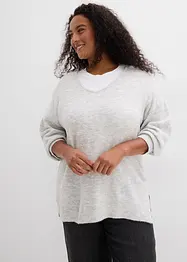 Lange oversized trui met splitten opzij, bonprix