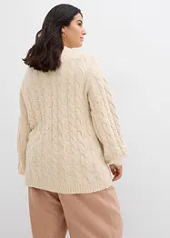 Oversized trui met kabelpatroon, bonprix