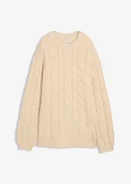 Oversized trui met kabelpatroon, bonprix