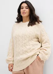 Oversized trui met kabelpatroon, bonprix