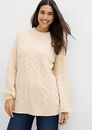 Oversized trui met kabelpatroon, bonprix
