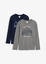 Longsleeve van biologisch katoen (set van 2), bonprix
