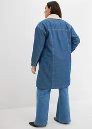 Lange spijkerjas met warme teddy voering voor de winter, bonprix