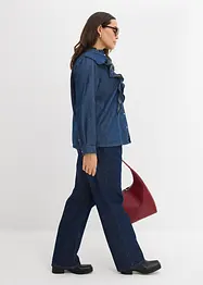Spijkerblouse met volants, van katoen, bonprix