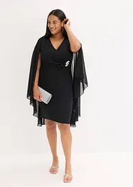 Mini jurk met cape van prachtig chiffon, bonprix