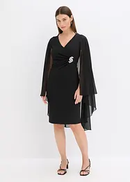 Mini jurk met cape van prachtig chiffon, bonprix