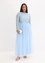 Maxi jurk met geborduurde pailletten, bonprix