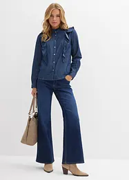 Spijkerblouse met volants, van katoen, bonprix