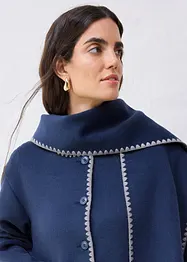 Wollen jas met sierborduursel (2-dlg. set met sjaal), bonprix