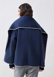 Wollen jas met sierborduursel (2-dlg. set met sjaal), bonprix