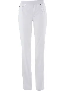 Mid waist jeans met geribde band, straight, bonprix