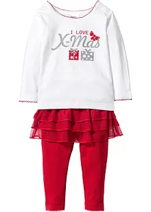 Baby kerst shirt en legging met tutu (2-dlg. set), bpc bonprix collection