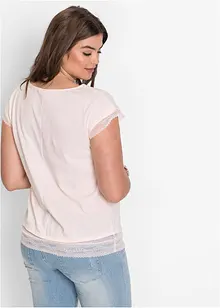 Boxy shirt met kant, bonprix