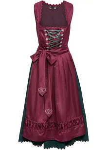 Dirndl met satijnen schort met borduursel (2-dlg. set), bonprix