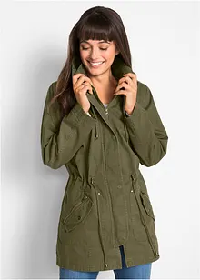 Korte katoenen parka met opstaande kraag, getailleerd, bonprix
