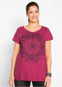 Shirt van effectgaren, korte mouw, bonprix