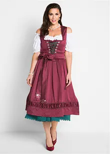 Dirndl met satijnen schort met borduursel (2-dlg. set), bonprix