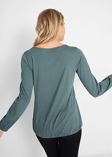 Katoenen longsleeve met elastiek van katoen, bonprix