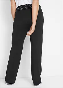 Jersey broek met omgeslagen band, straight, bonprix