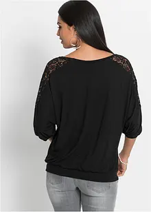 Oversized shirt met kant, bonprix