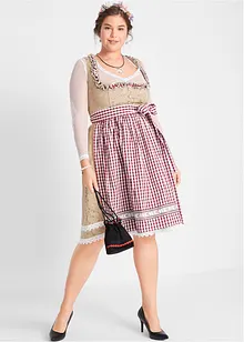 Dirndl met schort, knielang (2-dlg. set), bonprix