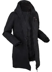 Lange outdoor jas met capuchon in layerlook, waterdicht, bonprix