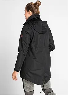 Lange outdoor jas met capuchon in layerlook, waterdicht, bonprix