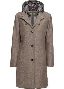 Korte coat in wollen look, in layerlook, bonprix