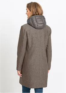 Korte coat in wollen look, in layerlook, bonprix