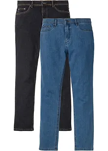 Regular fit stretch jeans, straight (set van 2), bonprix