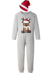 Kinderen pyjama onesie en puntmuts met biologisch katoen (2-dlg. set), bonprix