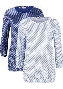 Shirt met print (set van 2), 3/4 mouw, bonprix
