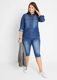 Mid waist cropped jeans, straight, bonprix