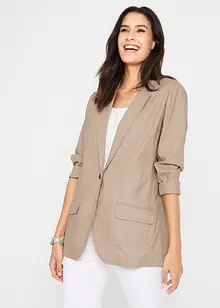 Lichte, lange blazer met linnen, loose fit, bpc bonprix collection