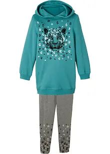 Meisjes sweater en legging (2-dlg. set) met biologisch katoen, bonprix