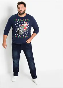 Longsleeve met kerstmotief, slim fit, bonprix