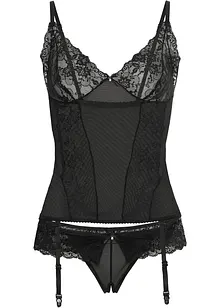 Bustier met jarretels en string ouvert (2-dlg. set), VENUS