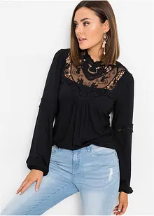 Longsleeve met kant, bonprix