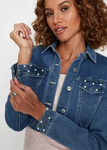 Denim bolero met parels, bonprix