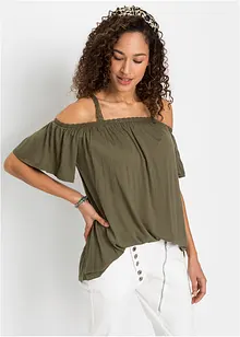 Cold shoulder shirt met kant, bonprix