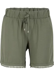 Jersey short met comfortband en kant, bonprix