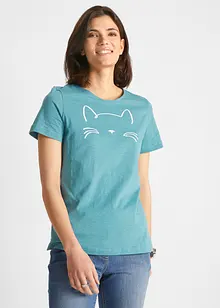 Shirt met korte mouwen en kattenprint, bonprix