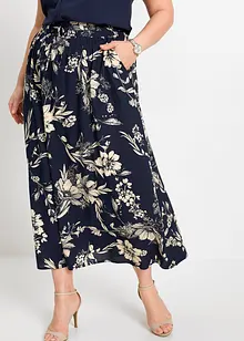 Viscose maxi rok met comfortband en strikkoordjes, bonprix